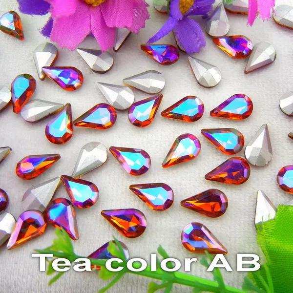 Cristais de Vidro Strass em Formato Gota d'Água - Tamanhos 3x6mm, 6x10mm e 8x13mm para DIY Ornamentos com Cola