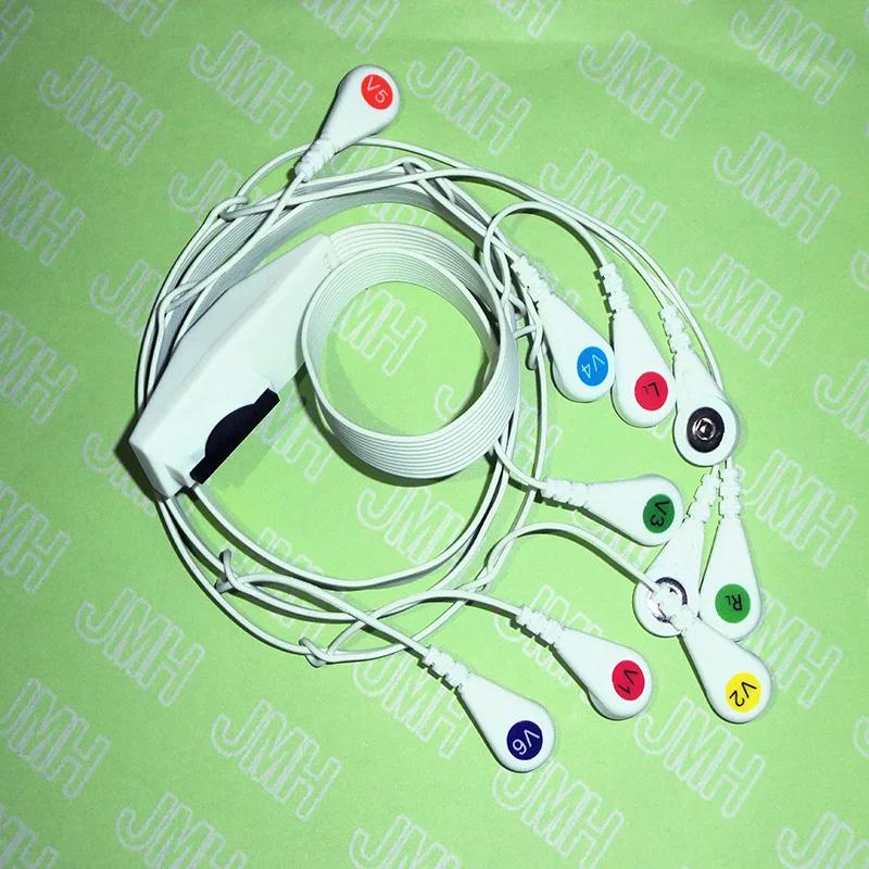 Compatível com mortara ekg/ecg a máquina coldre 10 chumbo aha/iec fios de pressão e cabo. - Image 1