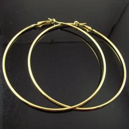 Brinco de argola dourado e prateado, 50mm 100mm, joia estilosa, 1 par - Image 5