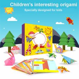 Livro de Origami dos desenhos animados para Crianças, Artes de Papel e Artesanato Brinquedos Meninas, DIY Handmade 3D Puzzle, Artesanato Animal, Brinquedo Infantil Educativo, 54 Pcs - Image 2