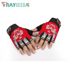 Rayseeda lobo metade do dedo luvas de levantamento de peso ajustável verão respirável correndo equitação fitness ciclismo luvas para homens - Image 3