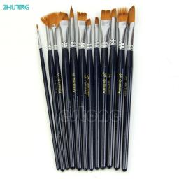 12x conjunto de pincéis profissionais de nylon, suprimentos para pintura a óleo acrílica de pelo - Image 2