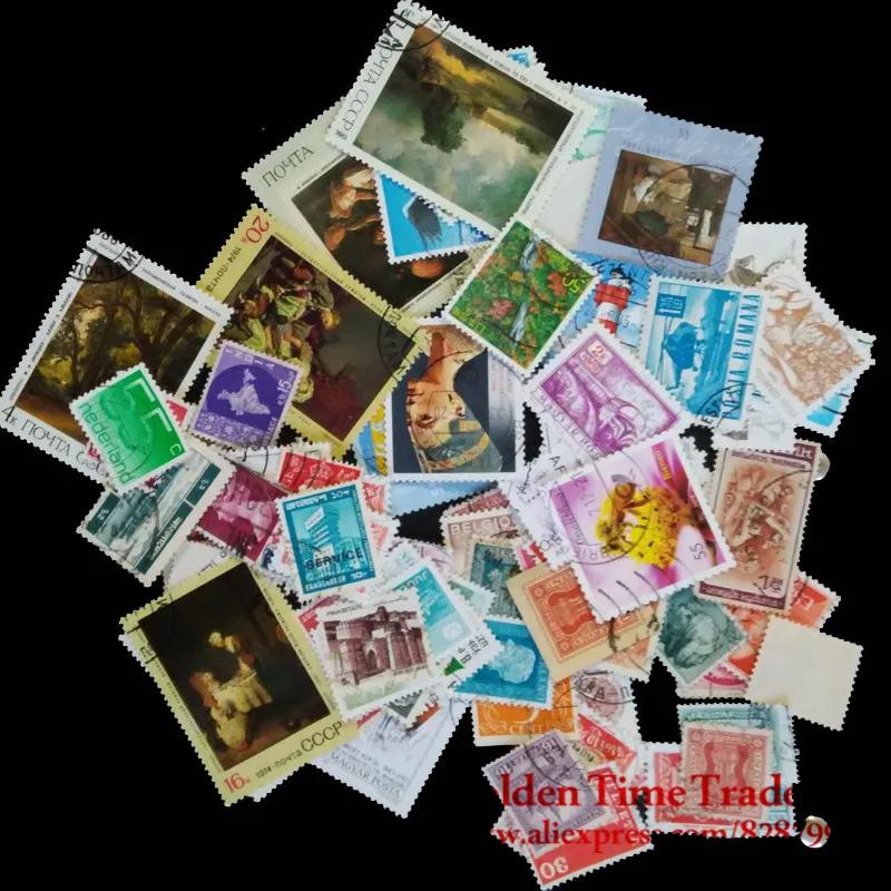 Selos postais com Post Mark, Boas Condições, Todo o Mundo, Coletando Presentes, 100 pcs por lote - Image 1