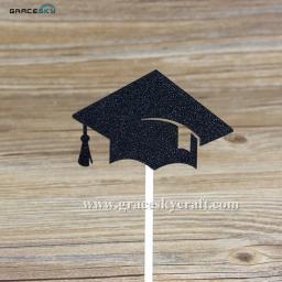 12pçs frete grátis tampa de papel de glitter, bolos com design para formatura, lembranças para festas de formatura, seleções de cupcake - Image 1