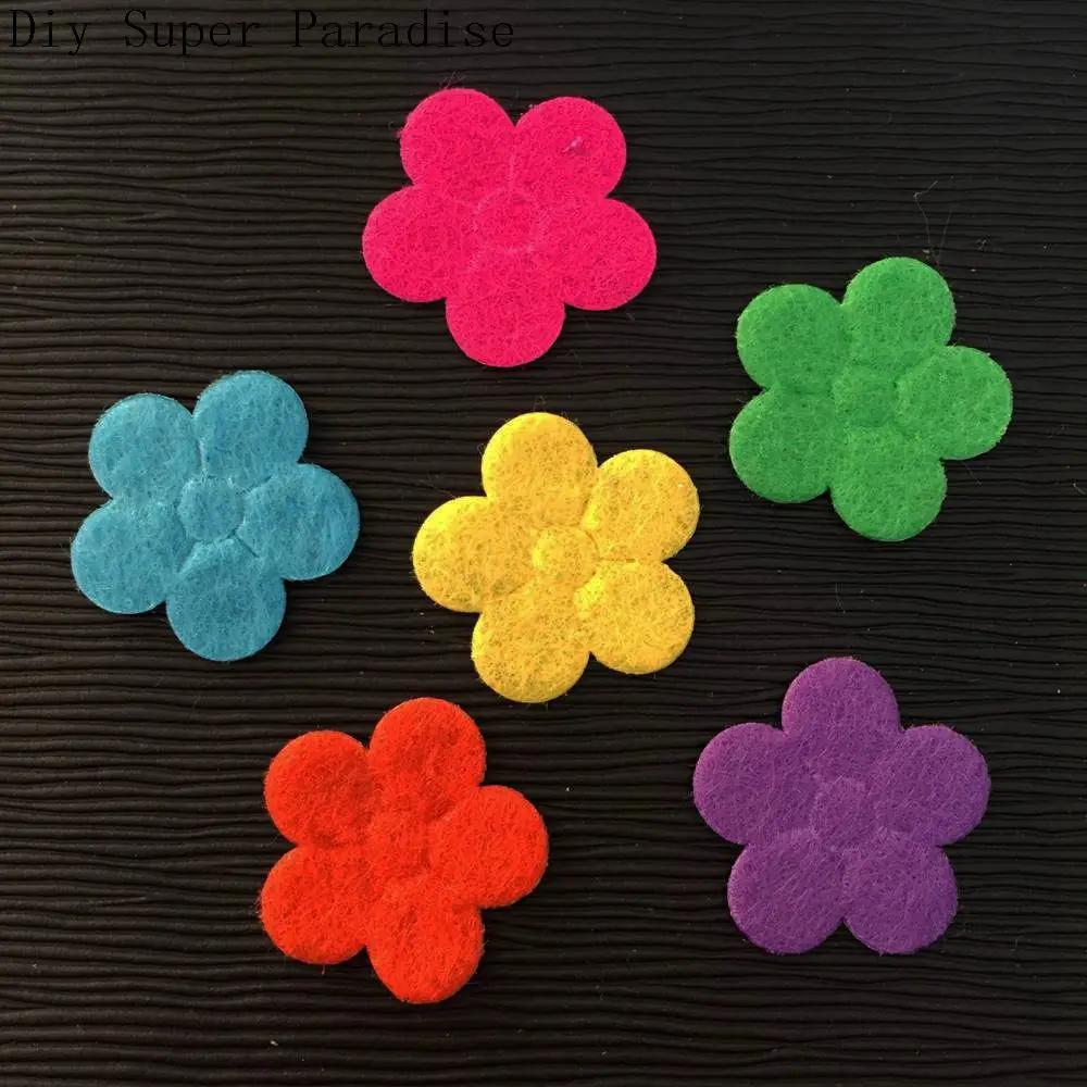 Novo 50 pçs mix 20mm acolchoado feltro primavera flor apliques artesanato casamento fazendo diy a71a - Image 1