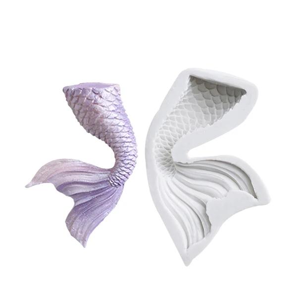 Molde de Silicone para Cauda de Sereia: Ferramentas de Decoração para Biscoitos, Cupcakes e Chocolates Artesanais