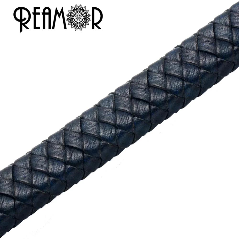 REAMOR-Corda De Couro Trançado Genuíno para Fazer Jóias, Cabo De Cordas Vintage, Acessórios Artesanais, 10x5mm de Largura, 8x4mm, 2 Cores - Image 1