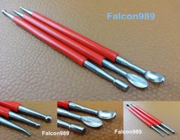 Conjunto de ferramentas para gravação de couro, 6 tipos, artesanato, modelagem, emenda, colher, ponto, estilete, escultura, cinzel, cortador de perfuração - Image 3