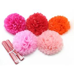 Papel de pompoms fofo 6 pol., decoração de festa de aniversário de casamento, bolas de flores e pompons - Image 1