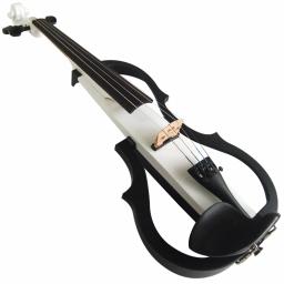 Violino silencioso de madeira maciça, arte elétrica avançada, tamanho completo, branco e preto, acessórios de ébano, peças, 4/4 - Image 2