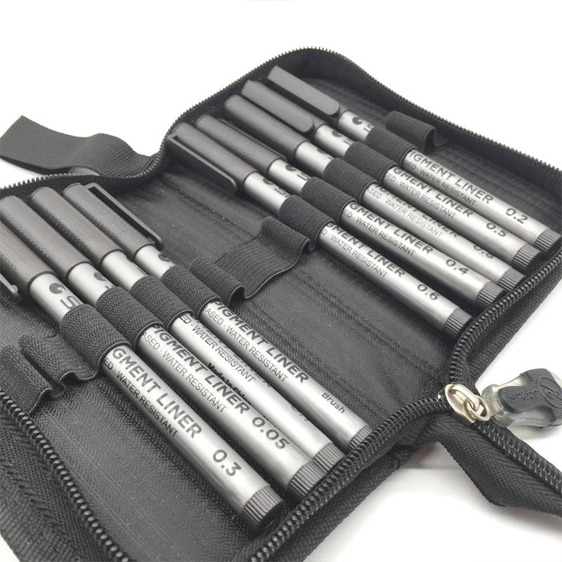 Sta caneta com ponta fina 9 peças, suprimentos de arte para desenho profissional à prova d'água, material marcador para esboço - Image 1
