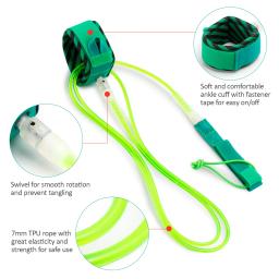 Prancha de surfe Smooth Steel Paddle Leash, Trela Surf, Corda de perna, Giratória, 6ft - Image 6