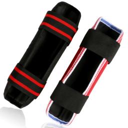 Caneleira para combate mma, taekwondo, protetor de perna para treinamento de esportes, vermelho e preto - Image 4