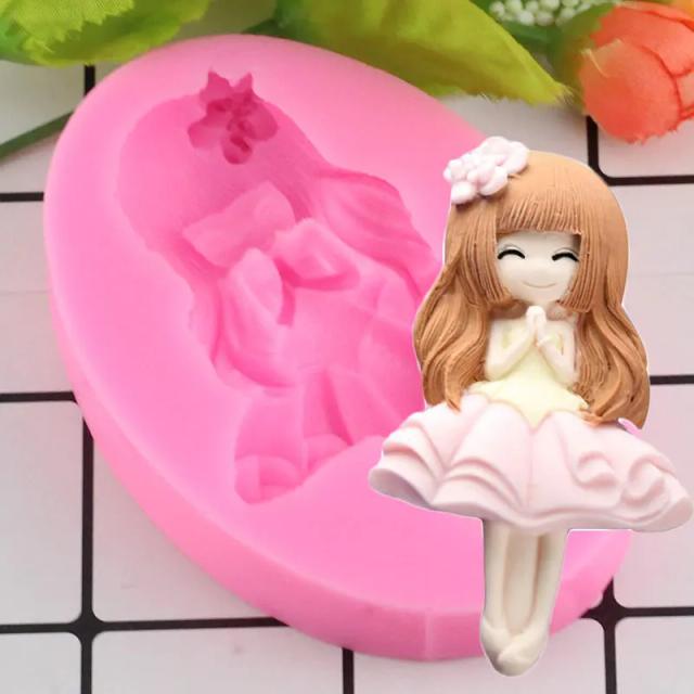 Molde de Silicone para Confeitaria: Forma de Menina Ideal para Fondant, Chocolate e Decoração de Bolos