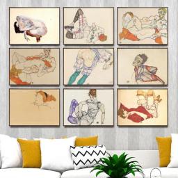 Tela de impressão para decoração caseira, arte de parede, pôster, impressões, pinturas em tela, egon austríaco, figura de pintura - Image 1