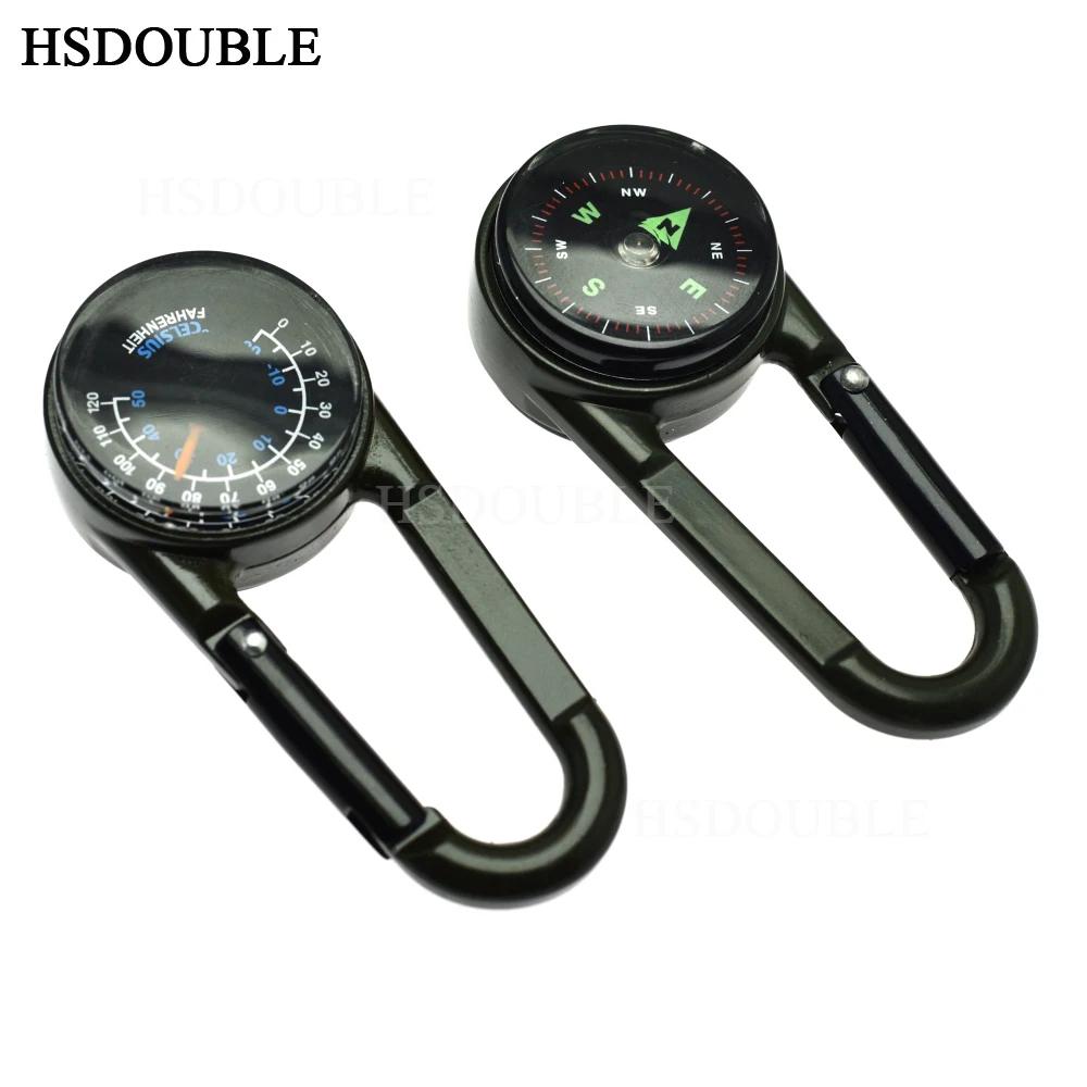 Mosquetão multifuncional com Mini Bússola e Termômetro, Chaveiro, Metal, Caminhadas, ao ar livre, Sporting, 3 em 1, 1Pc - Image 1