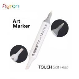 Touchnew-conjunto de marcadores coloridos a base de álcool para manga, conjunto de marcadores para esboço e tinta, duas pontas, para pintura de mangá e artista - Image 1