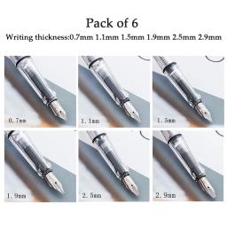 Conjunto de canetas caligrafia paralela 6 peças, 0.7mm 1.1mm 1.5mm 1.9mm 2.5mm, canetas para escrita de letra gótica, canetas de papelaria - Image 2