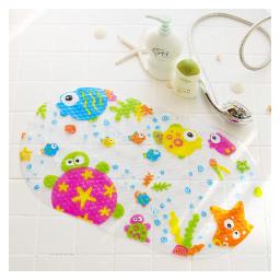 Cute Anti-Slip PVC Bathtub Mats com otário para crianças, Fish Animal Mats, Tapete de banheiro, Tapete de banho de chuveiro, Almofada de massagem macia, 20 cores, novo - Image 2