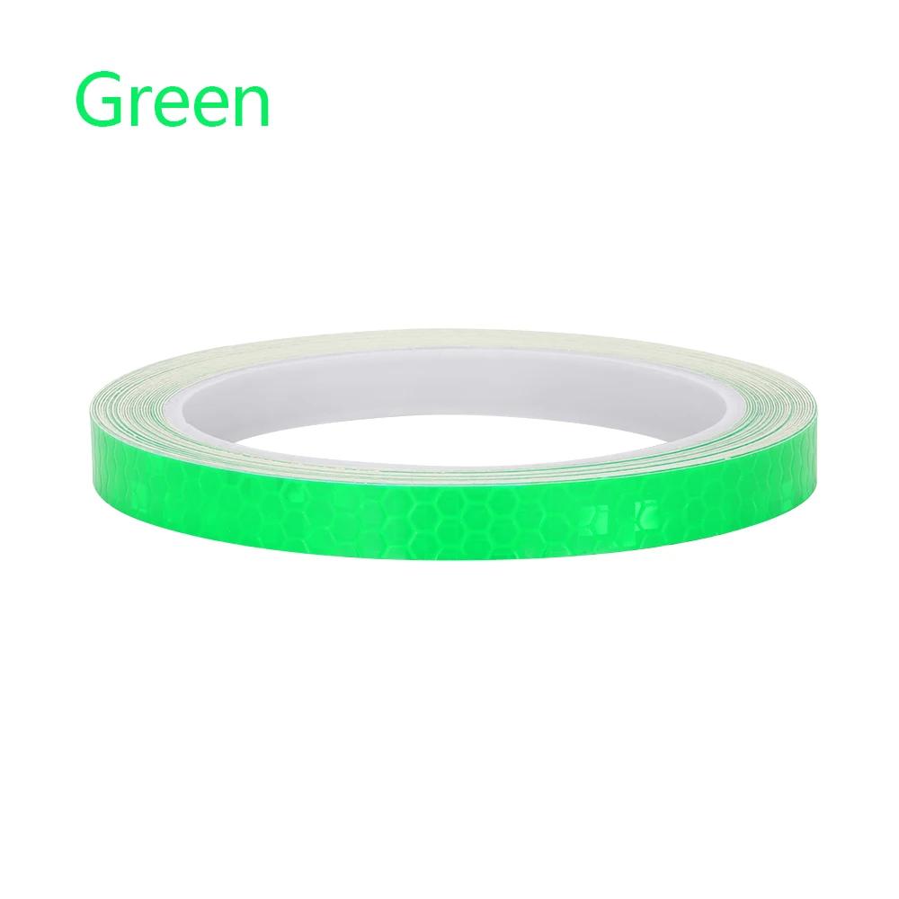 Roda fluorescente reflexivo adesivo, 8m, aro luminoso, fita de advertência, bicicleta refletor, carro, motocicleta, decalque vara - Image 1