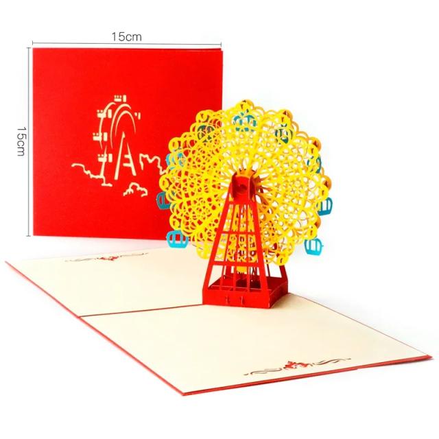 Convites Pop-Up 3D para Aniversário de Casamento com Envelope e Corte a Laser