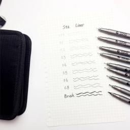 Sta caneta com ponta fina 9 peças, suprimentos de arte para desenho profissional à prova d'água, material marcador para esboço - Image 6