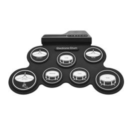 Conjunto de Bateria Eletrônica Digital, Tamanho Compacto USB, Bateria de Silicone Dobrável 9, 7 Almofadas de Bateria, Kits de Bateria Digital, Baquetas, Pedais - Image 4