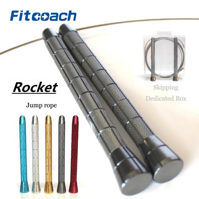 Corda de Pular Rocket com Cabo de Metal e Rolamentos, Profissional para Atletas - Inclui 1 Cabo Substituto de 2,0 mm