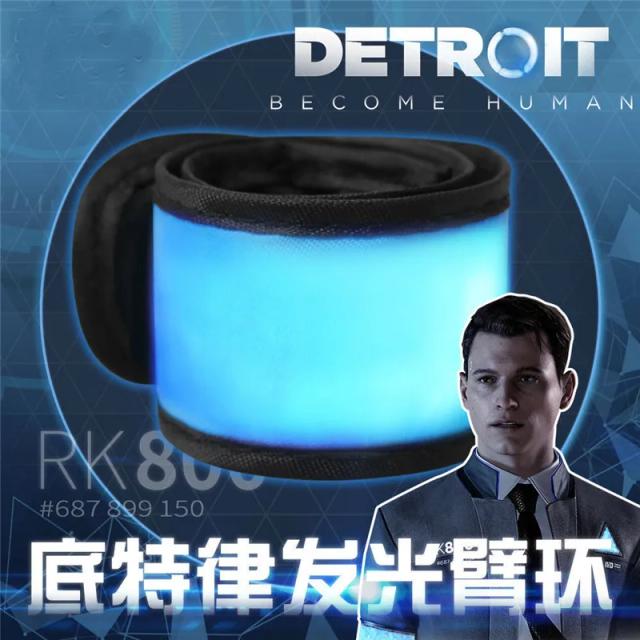 Braçadeira LED brilhante para Cosplay: Acessórios de Connor e Kara de Detroit: Become Human