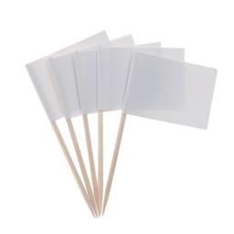 Mini bandeira branca em branco, 50 peças, escolhas para jantar, bolo, palitos de dentes, decoração de cupcake, varas de coquetel e frutas, suprimentos de festa - Image 5