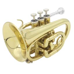 Ammoon-Mini instrumento de sopro com bocal e luvas, trompete, Bb Flat, pano de limpeza, estojo, quente - Image 4