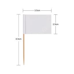 Mini bandeira branca em branco, 50 peças, escolhas para jantar, bolo, palitos de dentes, decoração de cupcake, varas de coquetel e frutas, suprimentos de festa - Image 1