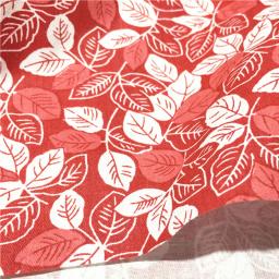 Tecido de algodão estampado com folhas, folhas, vermelho e cinza, para costura, faça você mesmo, acolchoado, 50x160cm - Image 3