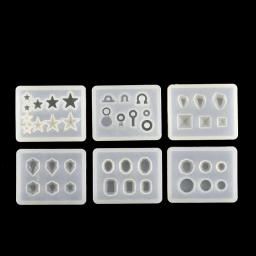 6 estilo geometria estrela pequenos grânulos silicone molde brincos resina silicone molde artesanal diy jóias fazendo moldes de resina cola epoxy - Image 1