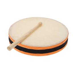 Tambor de mão de madeira, 8 ", cabeça dupla, com percussão, instrumento musical educacional de percussão, para festa, crianças pequenas - Image 1