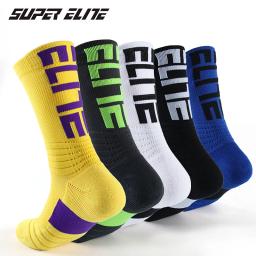Meias esportivas masculinas, ciclismo, basquete, corrida, mtb, pro, longo, tendência, amortecimento, atlético, 2019 - Image 1
