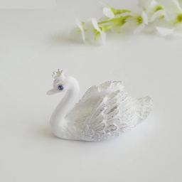 Novo cisne branco com coroa local, porta cartão, decoração de mesa para casamento/festa, 10 peças - Image 6