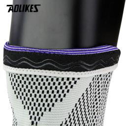 AOLIKES-Suporte Basquete Silicone Joelheira Acolchoada, Joelheiras, Suporte Brace, Menisco Protetor Patela, Segurança Esportiva, 1Pc - Image 5