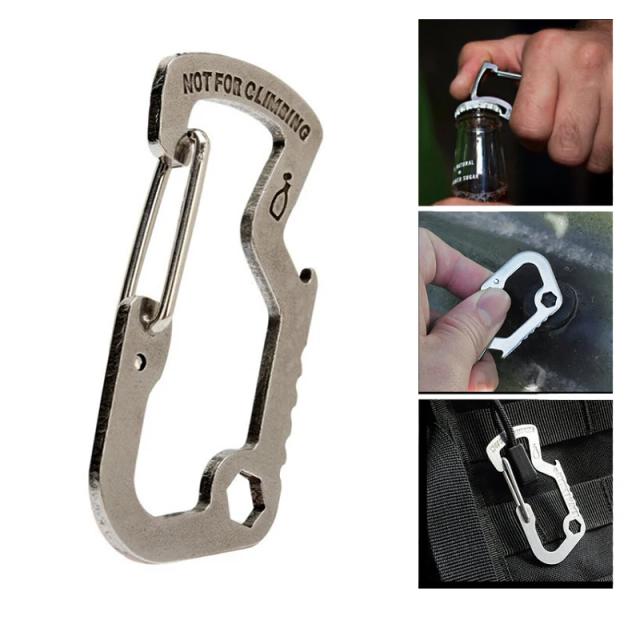 Ferramenta Multifuncional Quickdraw: Mosquetão para Acampamento e Escalada em Montanha, Ideal para Aventuras ao Ar Livre