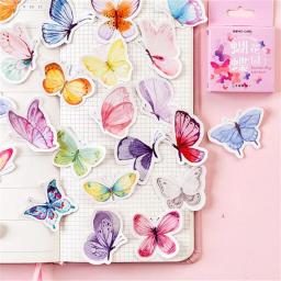Adesivo decorativo infantil de borboleta, 46 cores, faça você mesmo, diário, álbum de fotos, decoração, escritório, escola, escritório - Image 4
