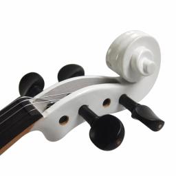 Violino silencioso de madeira maciça, arte elétrica avançada, tamanho completo, branco e preto, acessórios de ébano, peças, 4/4 - Image 5
