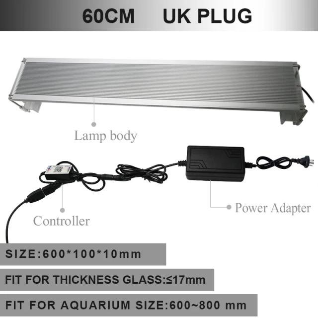 Luz LED Marinha RGB SMD 5050 para Aquário de 60-80 cm - Iluminação Ideal para Tanque de Peixes