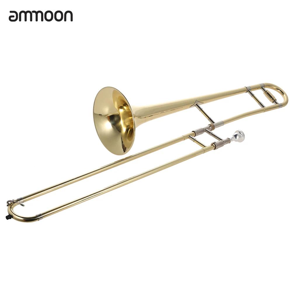 Prata trombone alto trombone latão bb tom b instrumento de vento plano com cupronickel bocal limpeza vara caso - Image 1