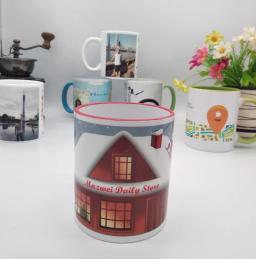 Cor lidar com copo de cerâmica diy foto cerâmica caneca diy foto copo personalizar imagem presentes criativos para os amantes amigos família mazwei - Image 4