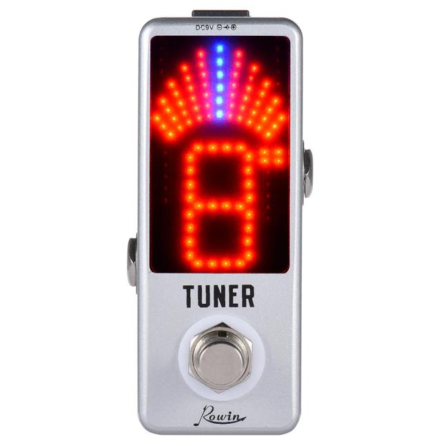 Tuner Cromático Compacto com Display LED e True Bypass para Guitarra e Baixo