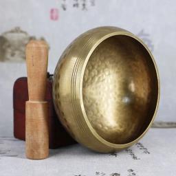 Bacia budista tibetana com vara, tigela de som de Buda, instrumento musical para meditação, Yoga Home Decoration - Image 5