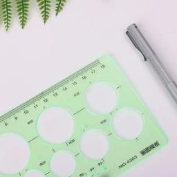Círculos de plástico verde modelo geométrico régua estêncil ferramenta de medição estudantes alta qualidade - Image 6