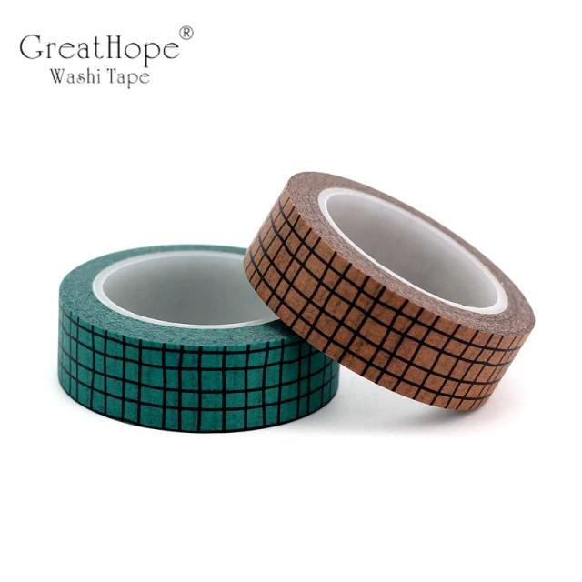 Fitas Adesivas Japonesas Preto e Branco para DIY: Conjunto de 2 Peças para Planejamento e Decoração em Papelaria Azul e Kraft