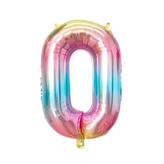 Balão Número 32 Polegadas em Arco-Íris para Decoração de Aniversário e Casamento - Gradiente Colorido e Festivo