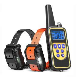 Colar de treinamento de choque elétrico para pet, Coleira de treinamento para cães Controle remoto eletrônico, Impermeável, Display LCD recarregável - Image 1